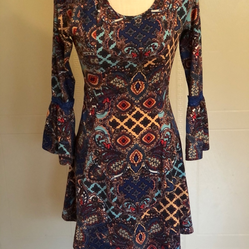 Speechless boho multi-colored floral dress.